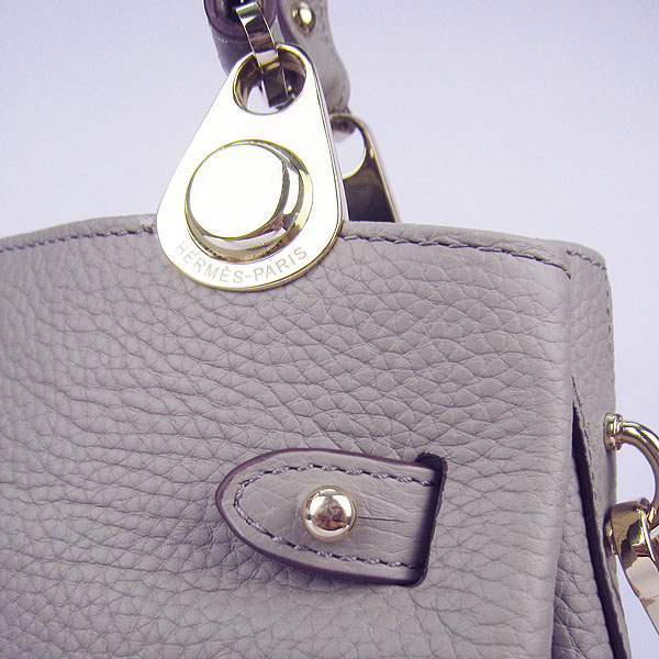 Best Hermes New Arrival Double-duty leather handbag Grey 60668